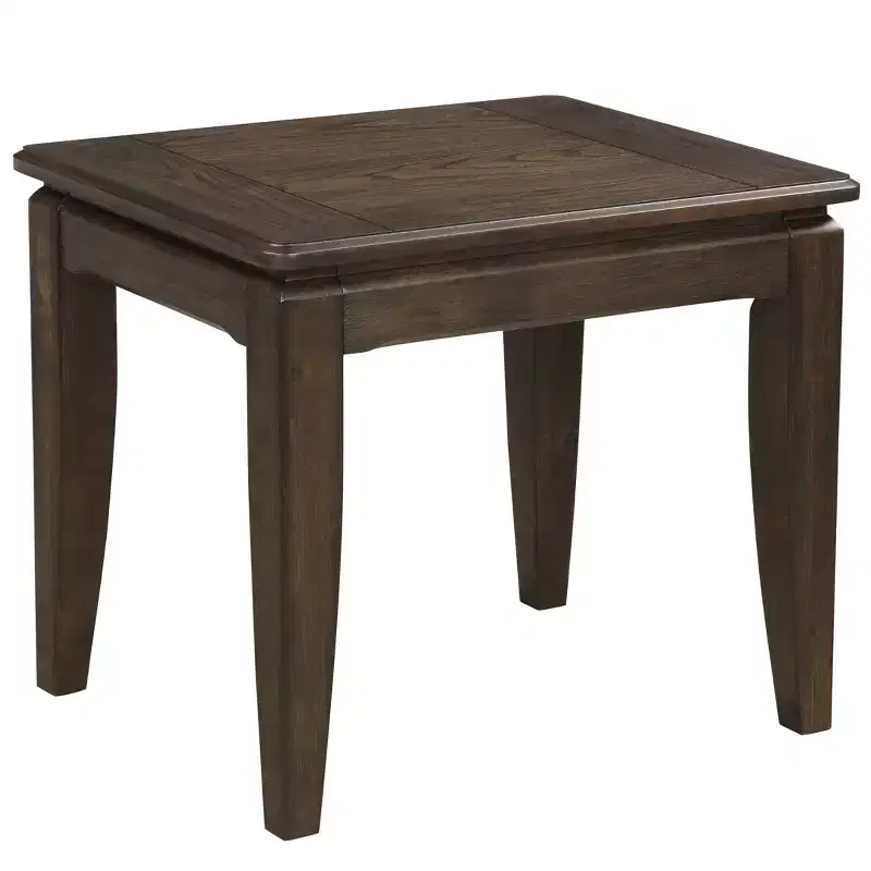 GDFStudio Gu Rustic Wooden Rectangular End Table with Tapered Legs