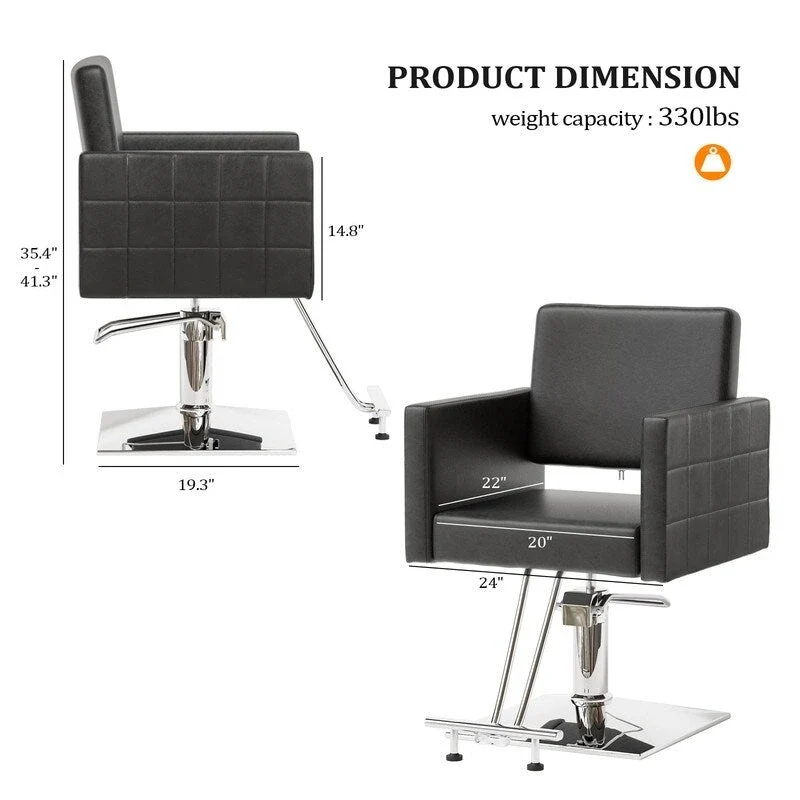 OmySalon PVC leather stainless steel foot operated for Salon Styling Chair, Hair Cutting Hairdressing Beauty Equipment - N/A