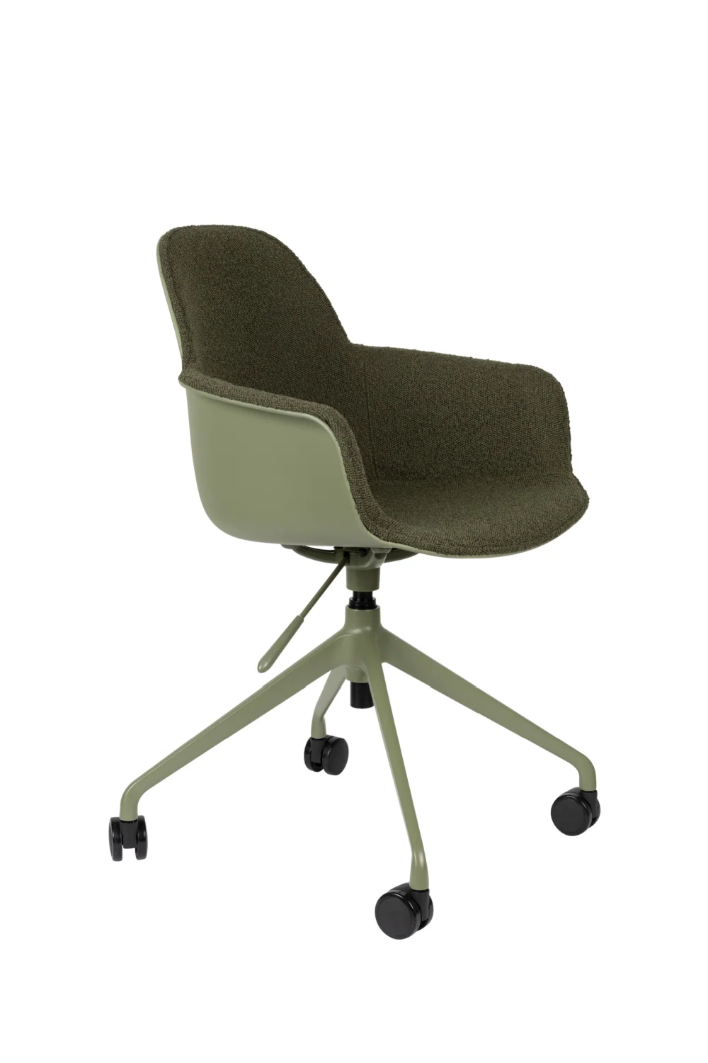 Padded Polyester Swivel Office Armchair with Aluminum Base