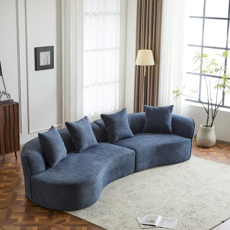 Christopher Knight Home - Linda Fabric Curved Sectional Sofa