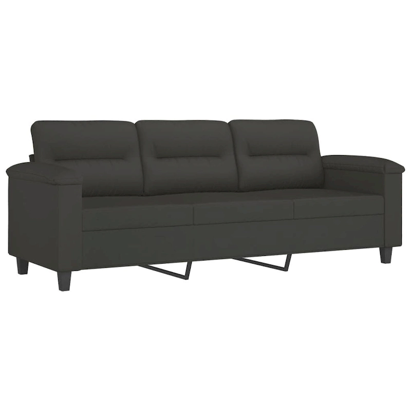 vidaXL Couch Modern Accent Upholstered Chair with Footstool Microfiber Fabric