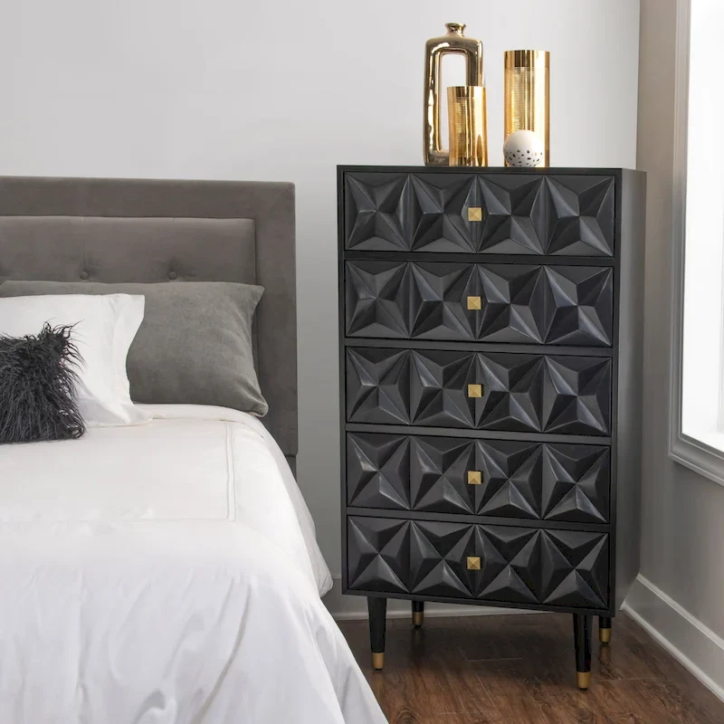 Bea Five Drawer Geo Dresser Chest