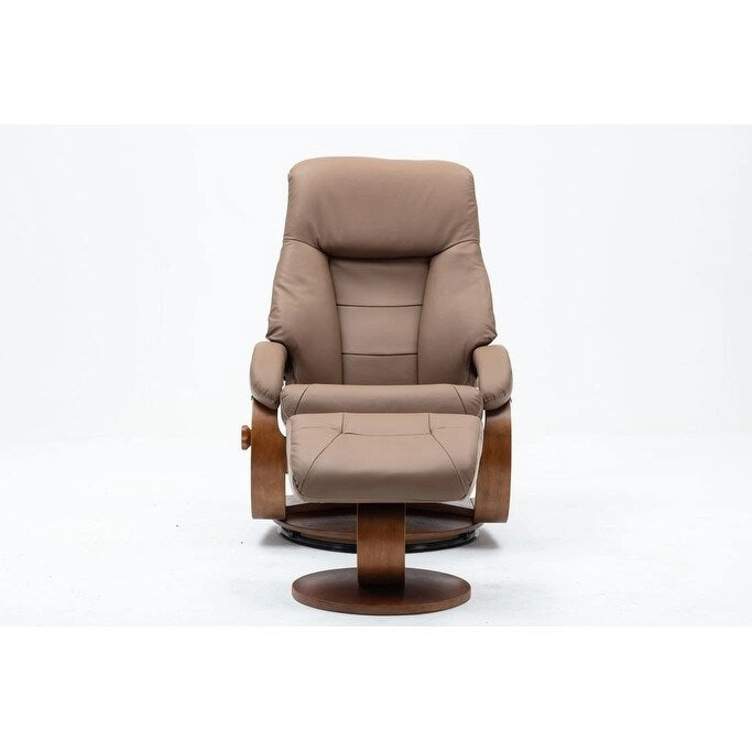Relax-R Montreal Recliner and Ottoman Top Grain Leather
