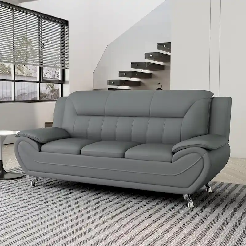 Sanuel 79.2 Faux Leather Pillow Top Arm Sofa
