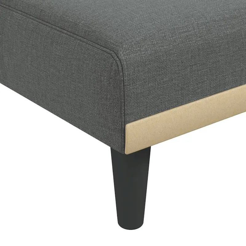 vidaXL L-shaped Sofa Bed Dark Gray 100.4x55.1x27.6 Fabric - 100.4 x 55.1 x 27.6