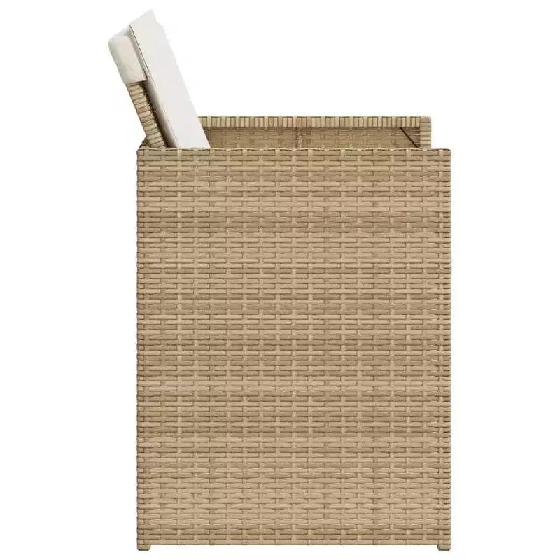 vidaXL Patio Chairs with Cushions 4 pcs Beige Poly Rattan