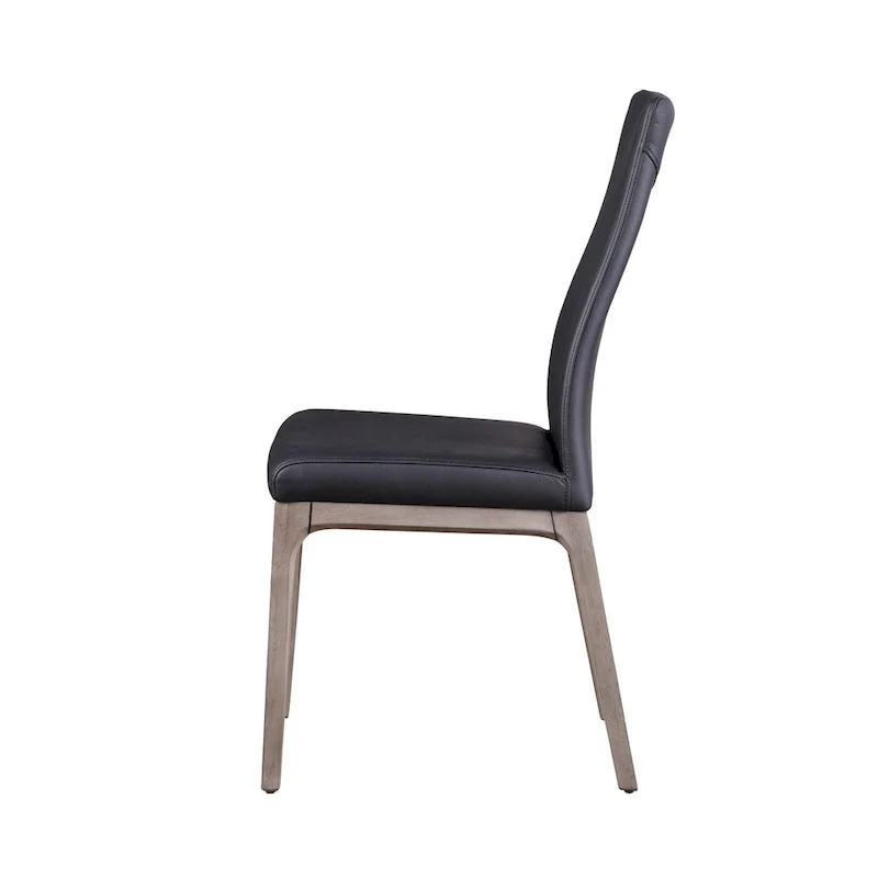 Somette Modern Contour Back Side Chair with Wood Base, Set of 2