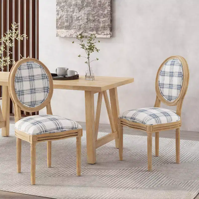 GDFStudio Newman French Country Upholstered Dining Chairs (Set of 2)