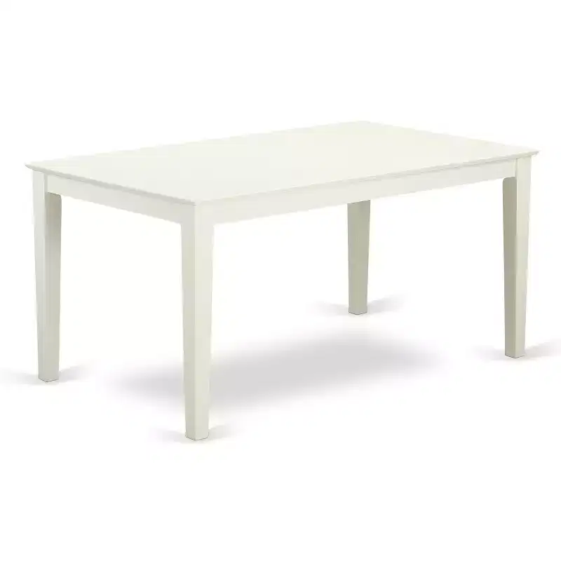 HomeStock Belmont 6 Piece dining room Set for 6 set-Dining table and 4 Wood Seat Dining Chairs plus 1 Bench in Linen White