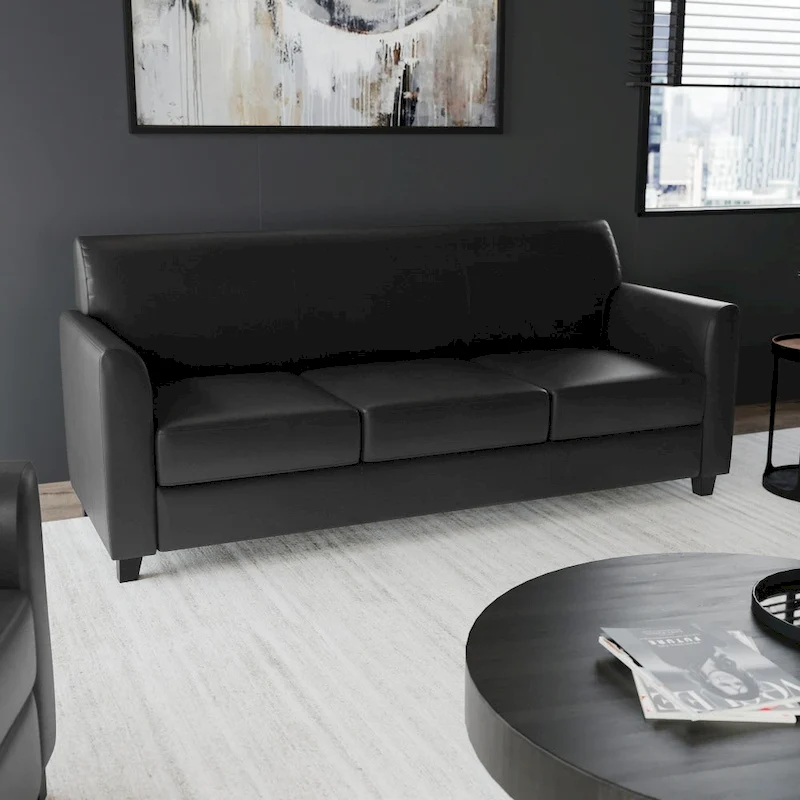 LeatherSoft Sofa with Clean Line Stitched Frame - 70W x 29D x 32.25H