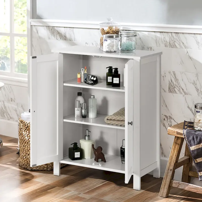 Wooden Bathroom Floor Cabinet Free Standing Storage Cabinet