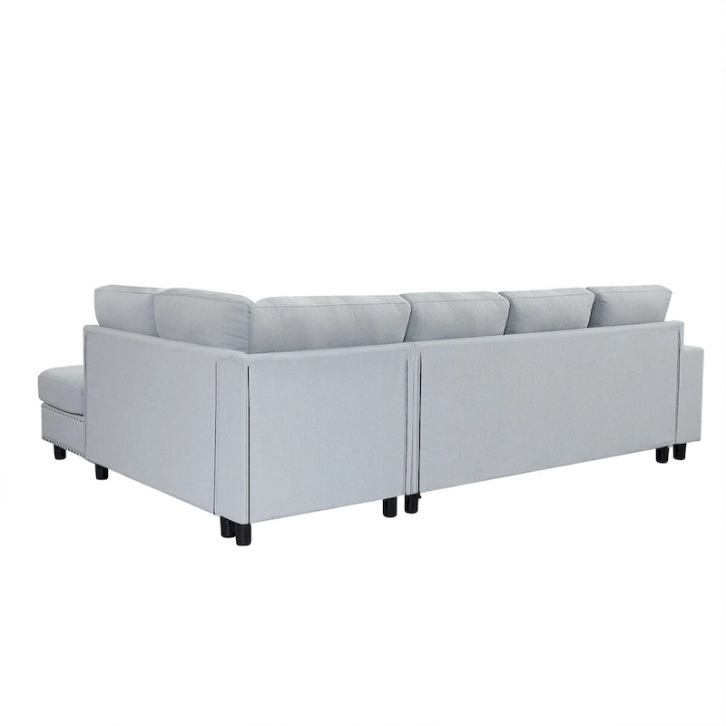 Merax Linen L-shaped Modular Sectional Sofa with Cushions