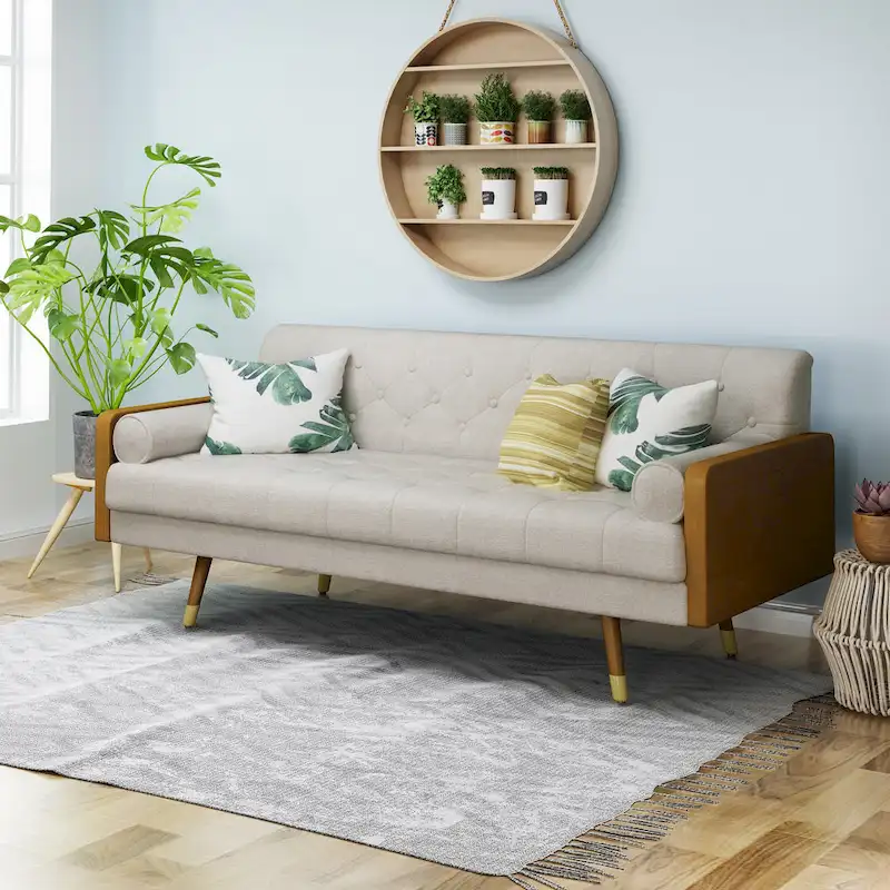 Jalon Tufted Fabric Sofa by Christopher Knight Home