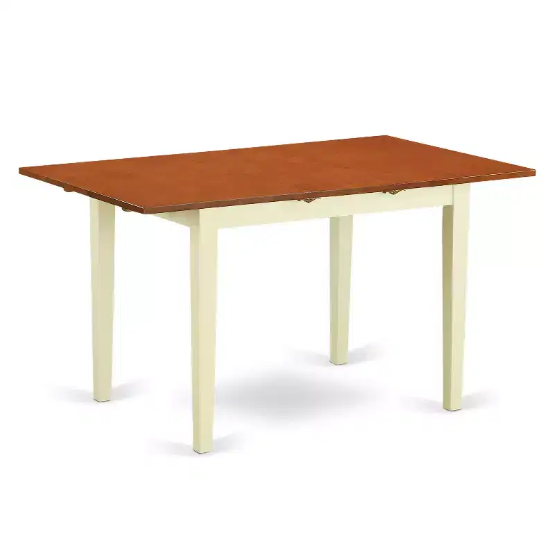 HomeStock 3-Piece Buttermilk and Cherry Finish Solid Wood Top Dining Table Set