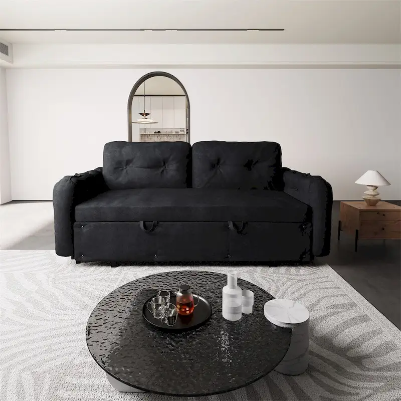 66.2Queen Pull Out Sofa Bed,Hydraulic System Convertible Sleeper Sofa