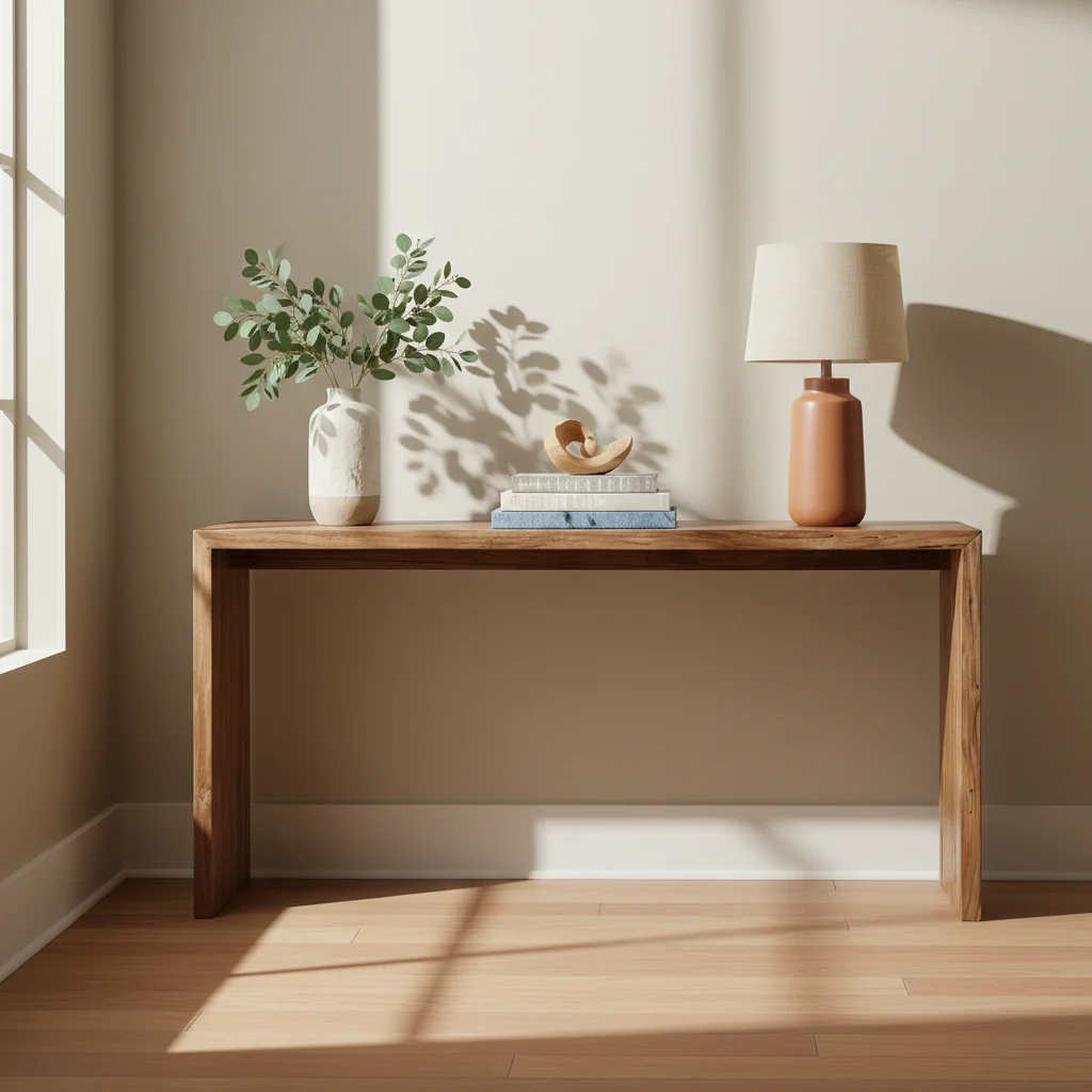 60-inch Rectangular Reclaimed Teak Waterfall Writing Desk