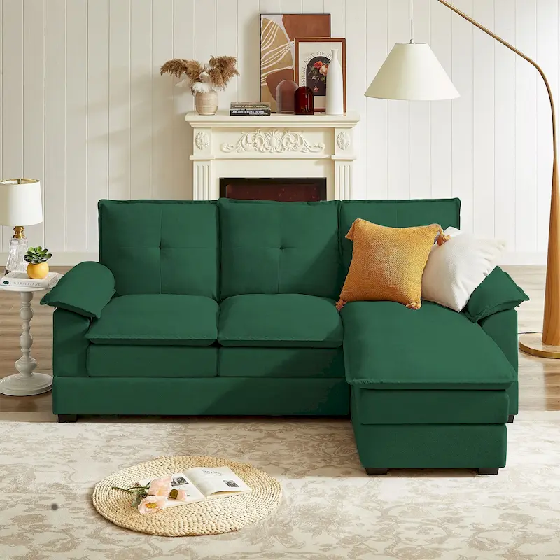82.28 Inches L Shape Sectional Sofa with Cloud Seats for Living Room