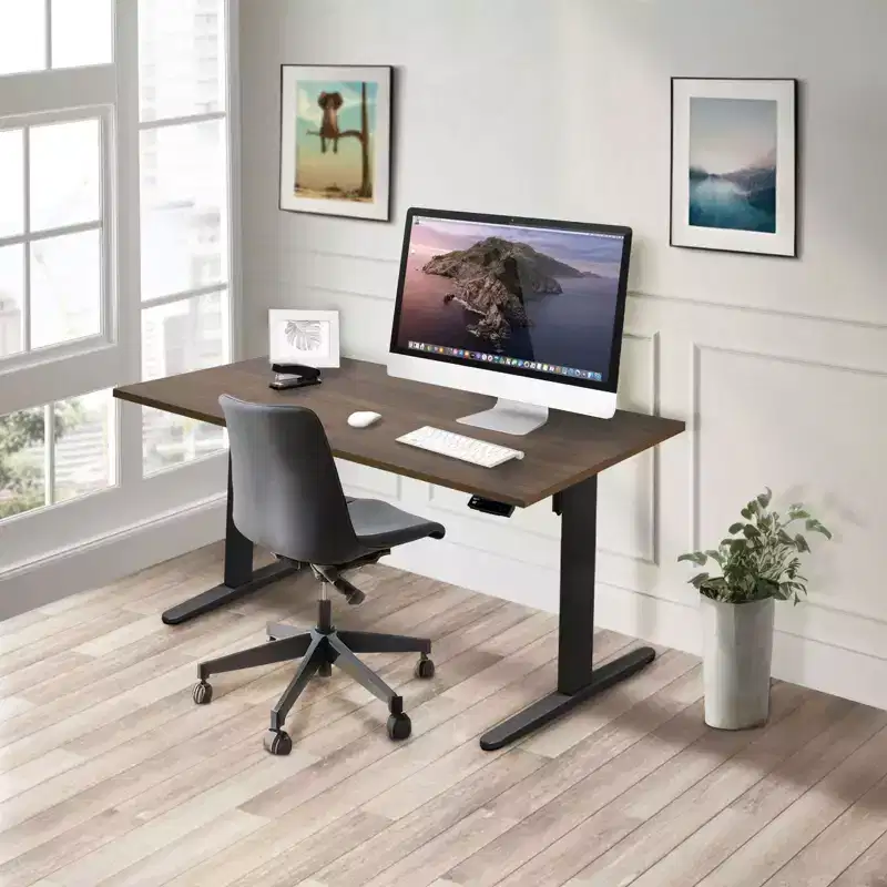 Electric Sit-Stand Desk with Tabletop, Single Motor, 55