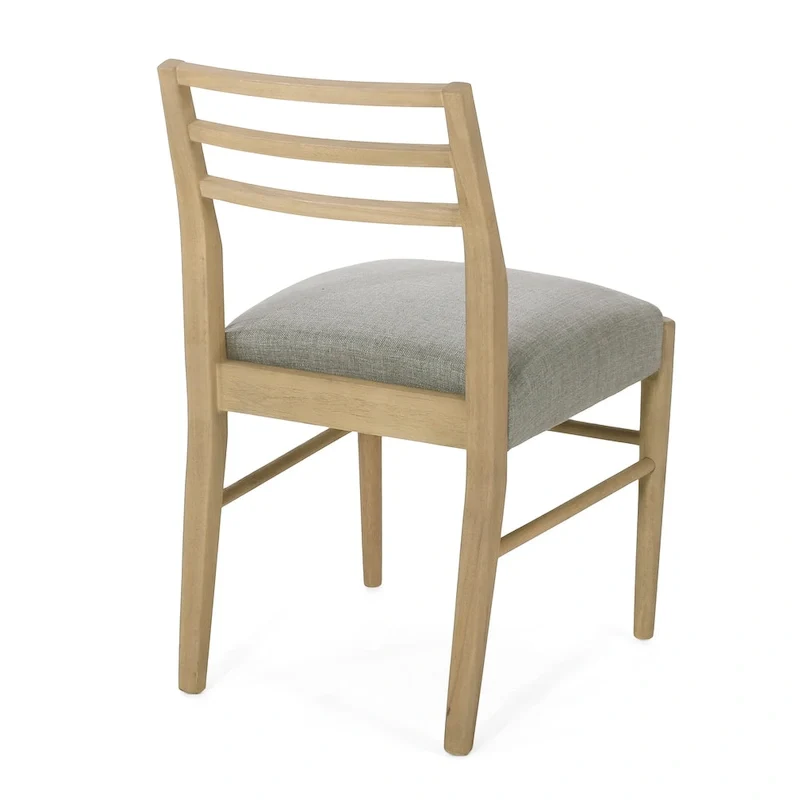 Fescue Fabric and Rubberwood Upholstered Dining Chairs (Set of 2) by Christopher Knight Home