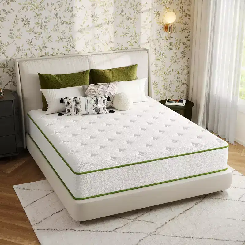 Hybrid Mattress Medium Anti Static Cooling Gel Memory Foam Antisensitivity in White