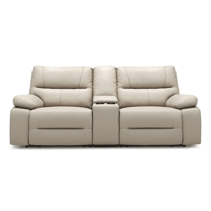 Malibu 79 2-Piece Leather Power Reclining Loveseat with Console and Cup Holders