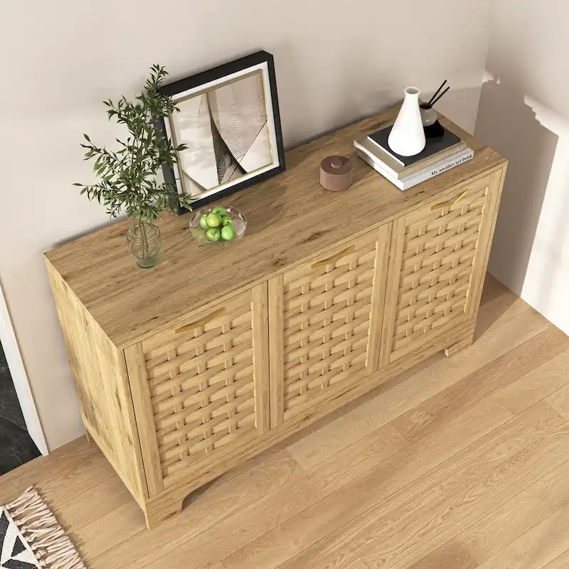 Coffee Bar Cabinet Buffet Sideboard with Drawer and Adjustable Shelf