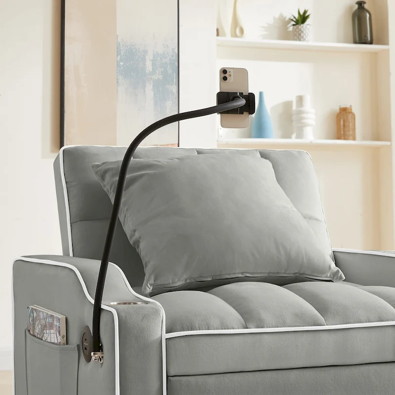 3-in-1 Sofa Bed, Convertible Sleeper Chair Sofa Bed Adjustable Pull Out Sleeper Chair Bed Multi-Pockets Folding Sofa Bed