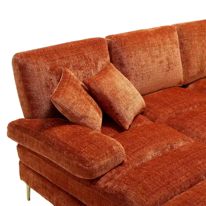 UNITED Modern Large chenille Fabric U-Shape Sectional Sofa