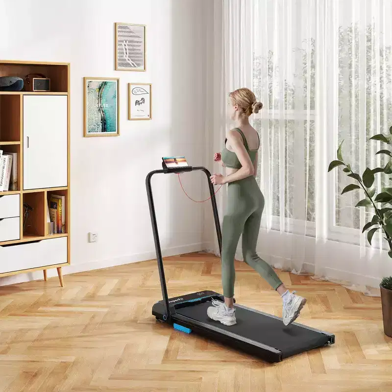 Costway 3 in 1 Folding Treadmill with Remote Control LED Display and APP for Home Red/Blue