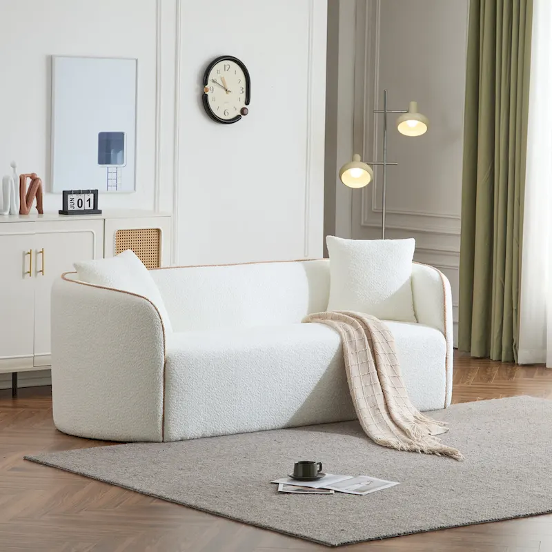 Christopher Knight Home - Tonson 82 Boucle Curved 3-Seater Sofa