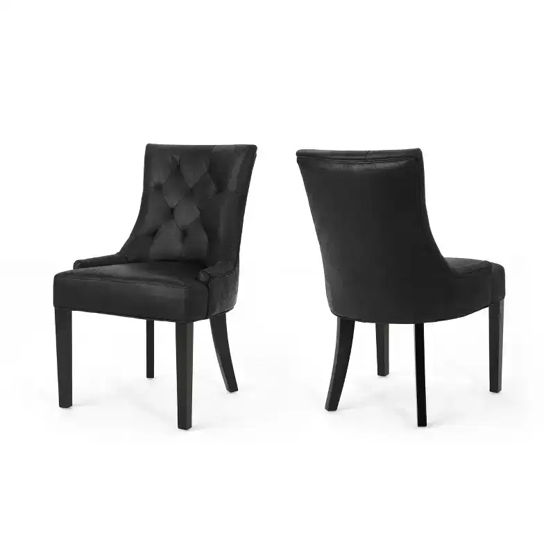 Set of 2 Traditional Microfiber Dining Chair