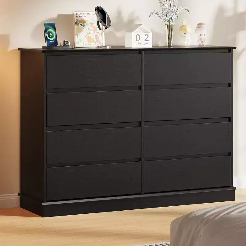 8-Drawer Storage Cabinet, Chest of Drawers with Deep Drawers, Large Wide-Top Closet for Living Room, Hallway, Children's Room