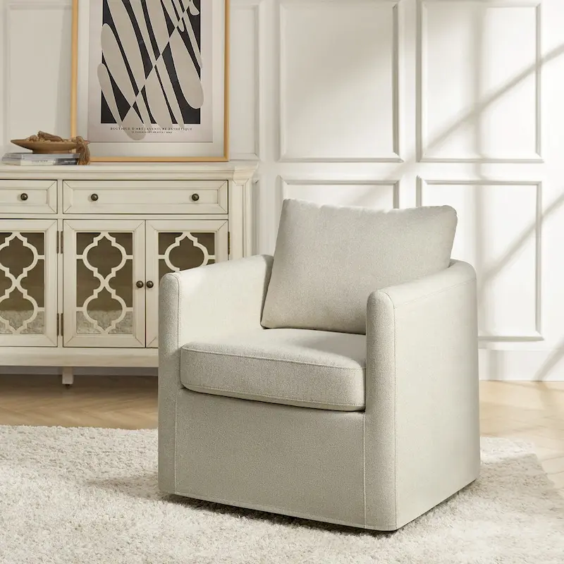 Erkenbald Modern 360-Degree Swivel Chair with Removable Slipcover by HULALA HOME