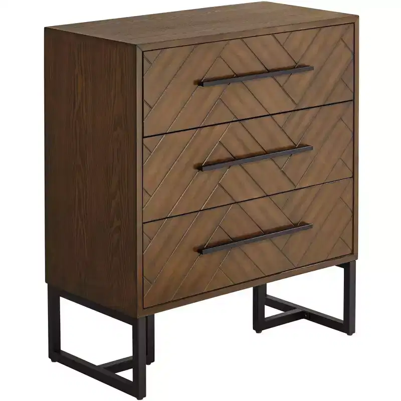 55 Downing Street Murph 31 1/2 Wide Charcoal and Wood 3-Drawer Dresser
