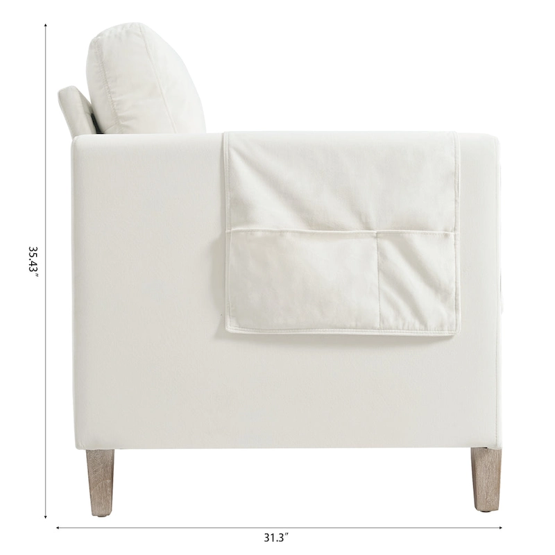Larb Modern Solid Wood Three-Seater Sofa Couch by Christopher Knight Home