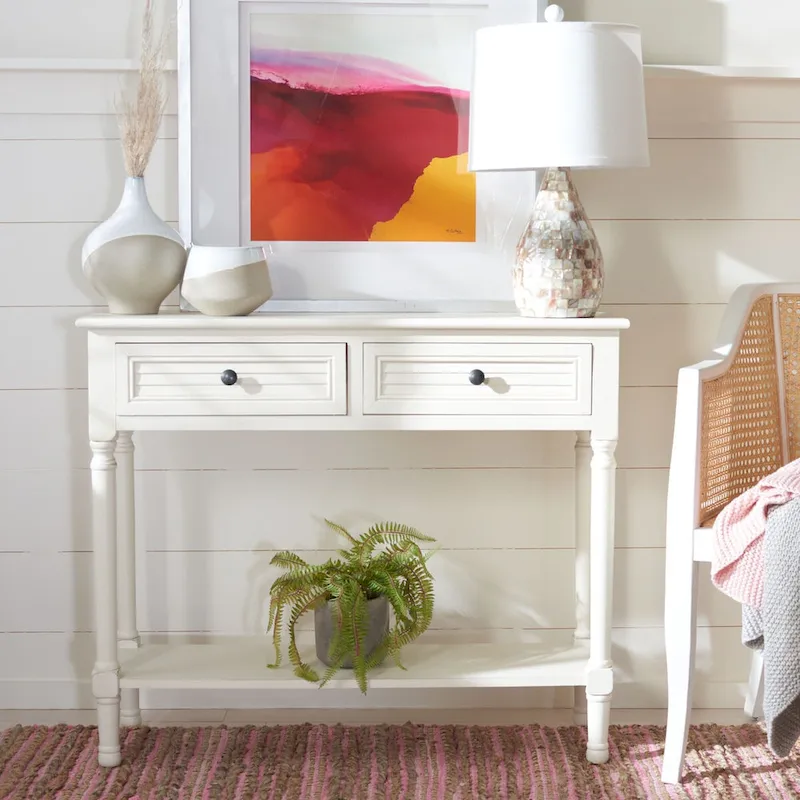 SAFAVIEH Tinnie 2-Drawer Console Table - 36 W x 13 L x 29.5 H - 36Wx13Dx30H