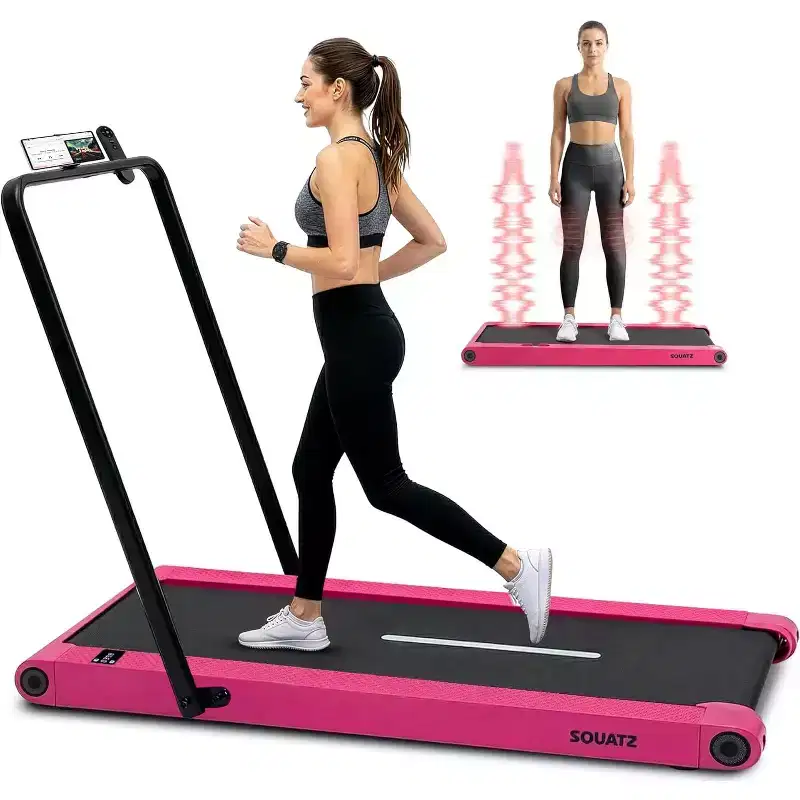 Squatz 2-in-1 Walking Pad with Vibration Plates and Handlebar  Pink