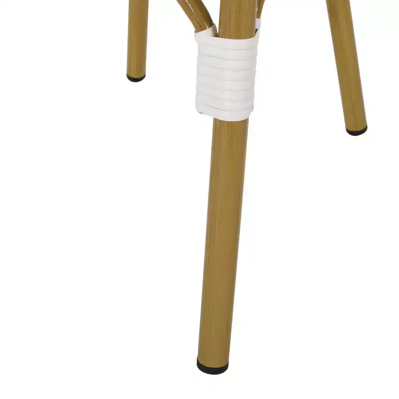 Christopher Knight Home Baron Bistro Chairs with Woven Rattan and Aluminum Frame (Set of 4)