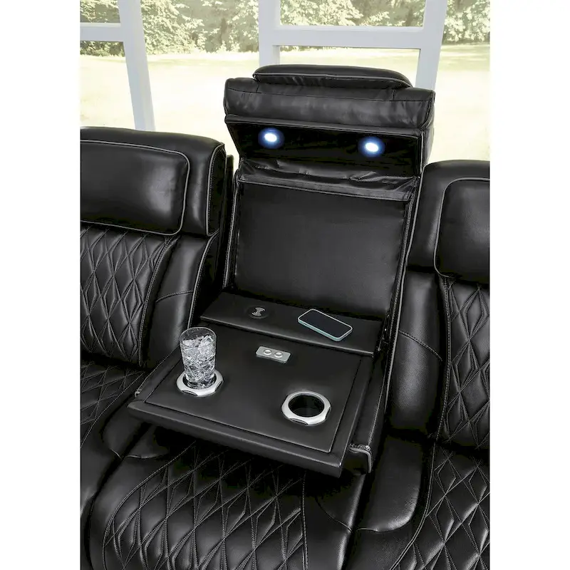 Signature Design by Ashley Boyington Black Power Reclining Sofa - 86W x 38D x 44H