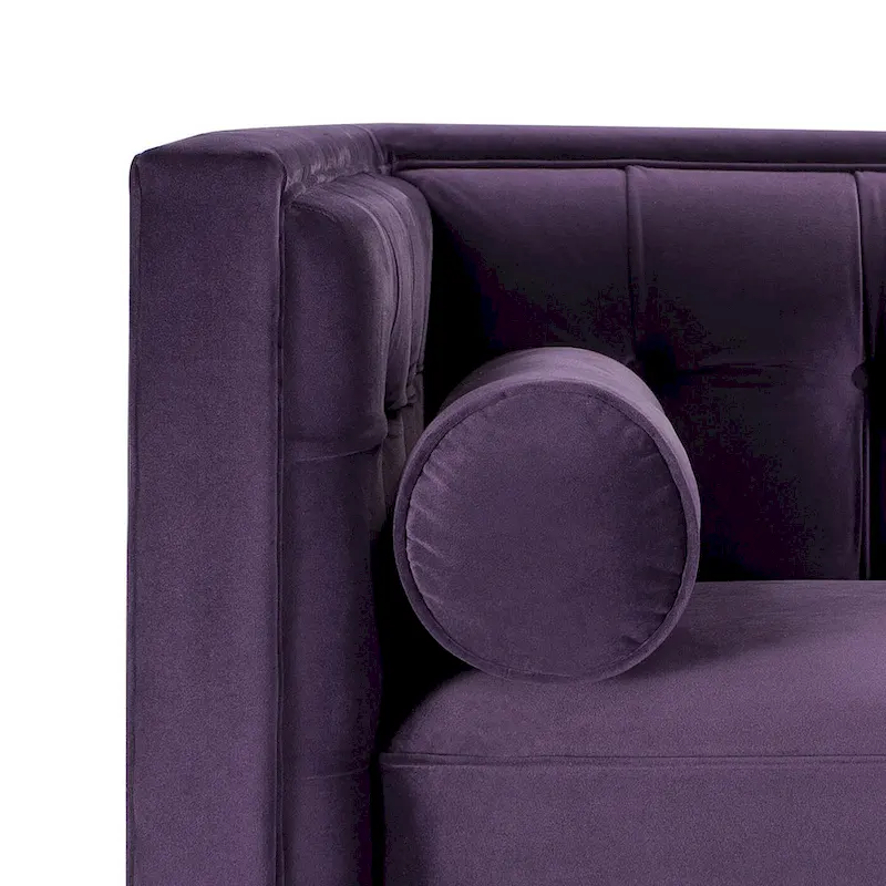 Jack 84 Mid-Century Modern Tuxedo Sofa with Bolster Pillows