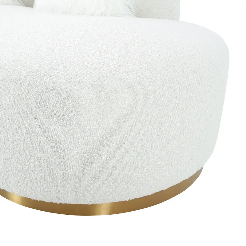 Pasargad Home Simona Curved Sofa with 3 Pillow Included