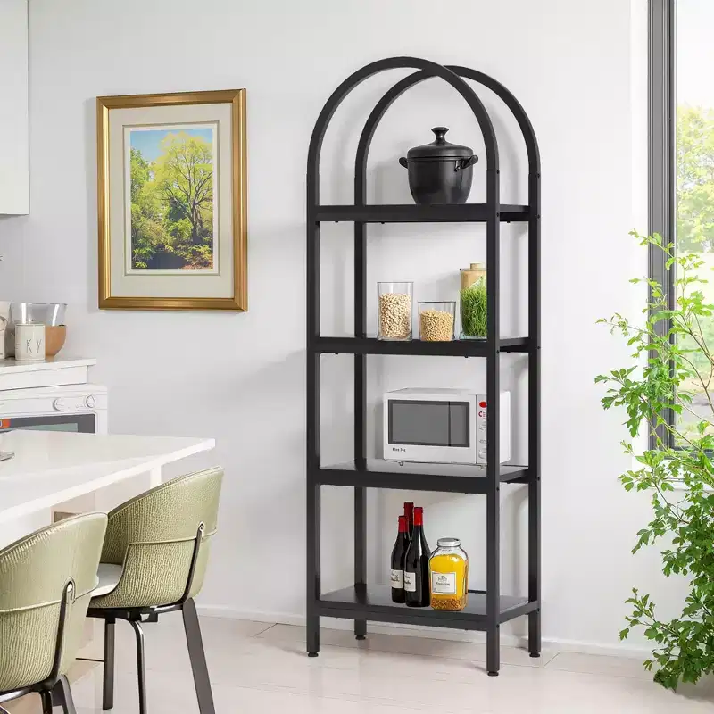 4-Tier Wooden Open Shelf Bookcase for Books, Plants & Decor