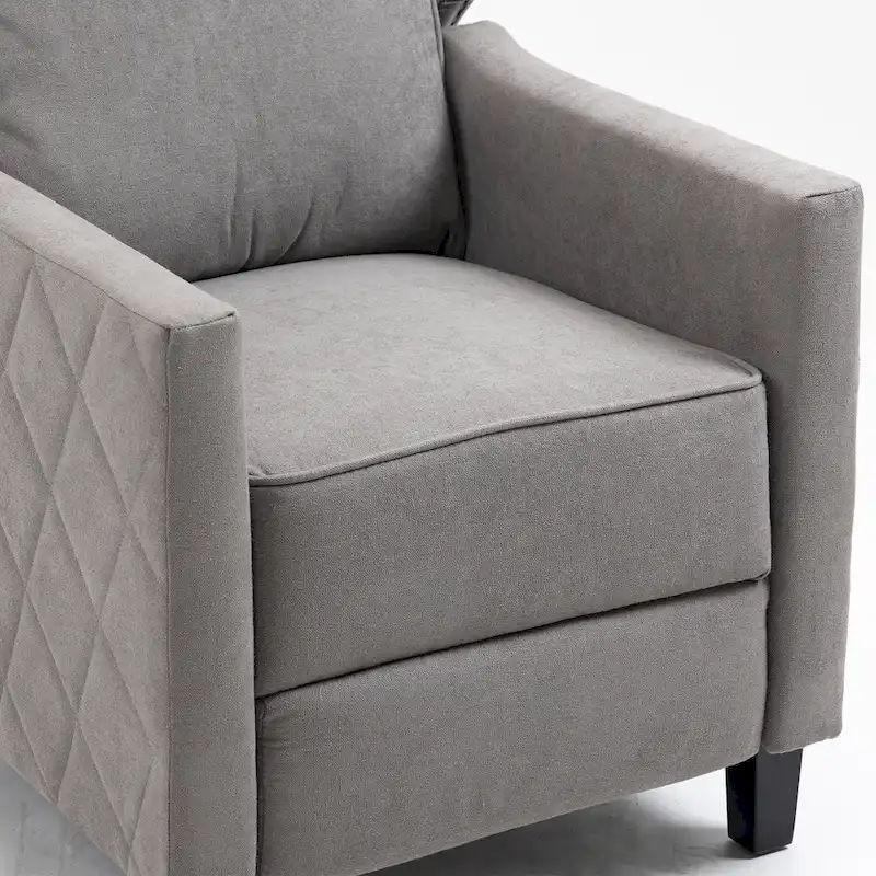 AVAWING Push Back Recliner Chair Linen Wing Back Chair