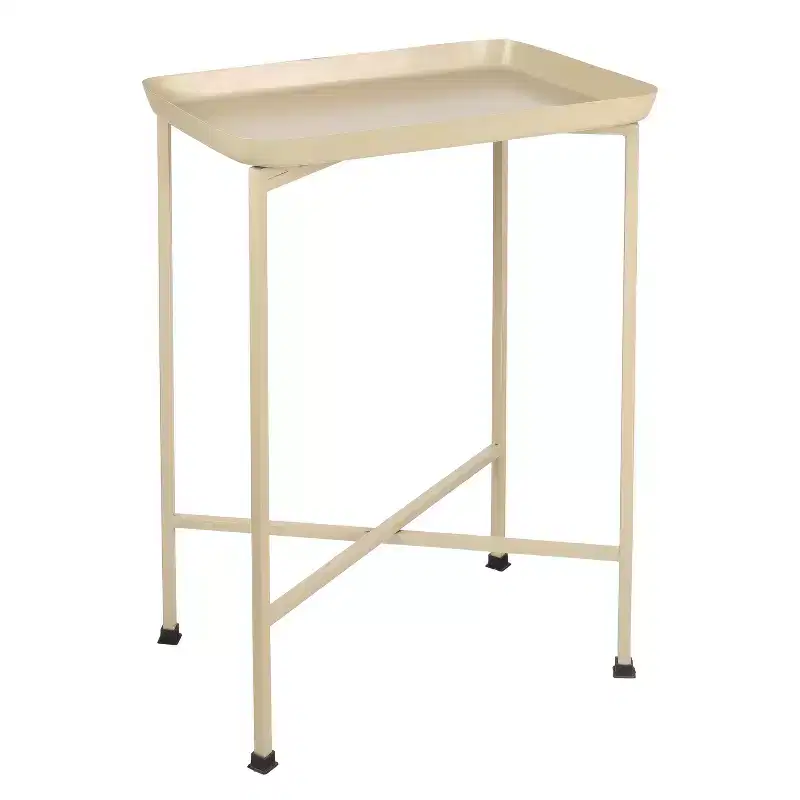 26.25 Industrial Classic Metal Foldable Rectangular End Table & Side Table with Removable Tray Top