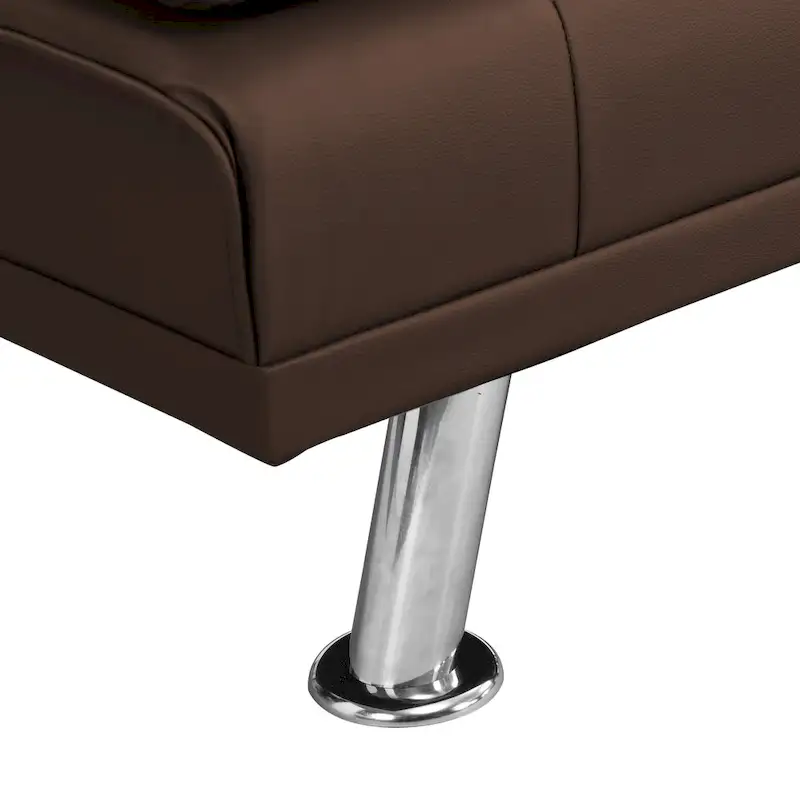 66.1 PVC Loveseat Sofa Bed with Wood Frame and Stainless Legs