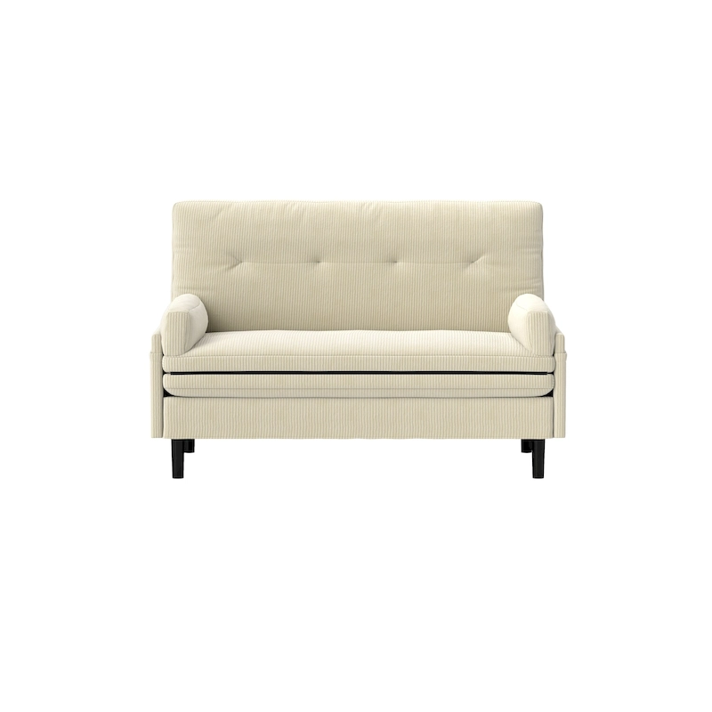 Ivory 55.11 Multi-Functional Corduroy Loveseat, Convertible Lounge Chair, Bed