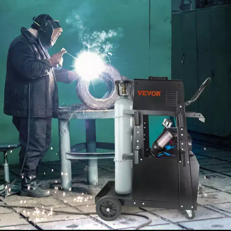 VEVOR Welding Cart, 2-Tier Heavy Duty Welder Cart with Anti-Theft Lockable Cabinet