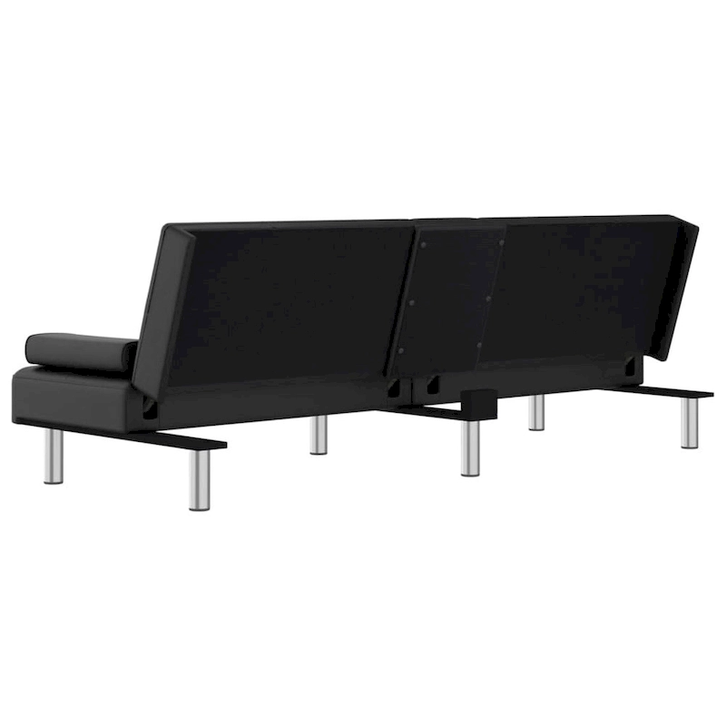 vidaXL Sofa Bed Foldable Sleeper Sofa Couch Bed with Cup Holders Faux Leather - 78.7 x 35 x 27.6
