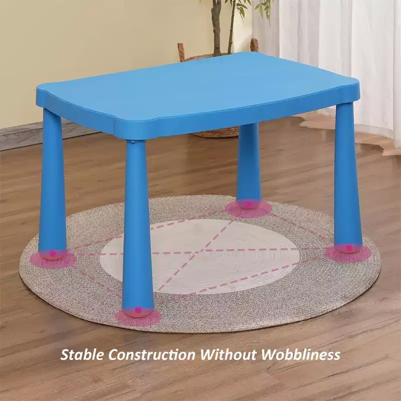 Children's Activity Table for Classroom and Home, Lightweight Rectangular Kids Table with Rounded Corners