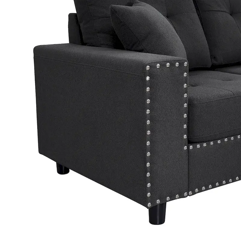 Merax Linen L-shaped Modular Sectional Sofa with Cushions